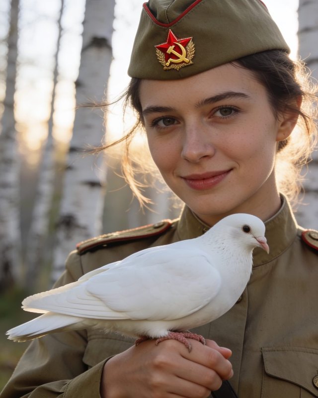 Военная форма и белый голубь